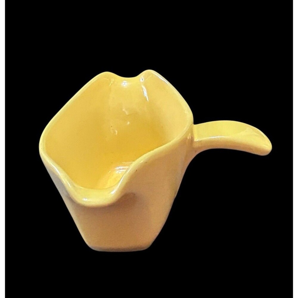 Vtg Frankoma Pottery Yellow Two Sided Gravy Boat Style 6S With Handle